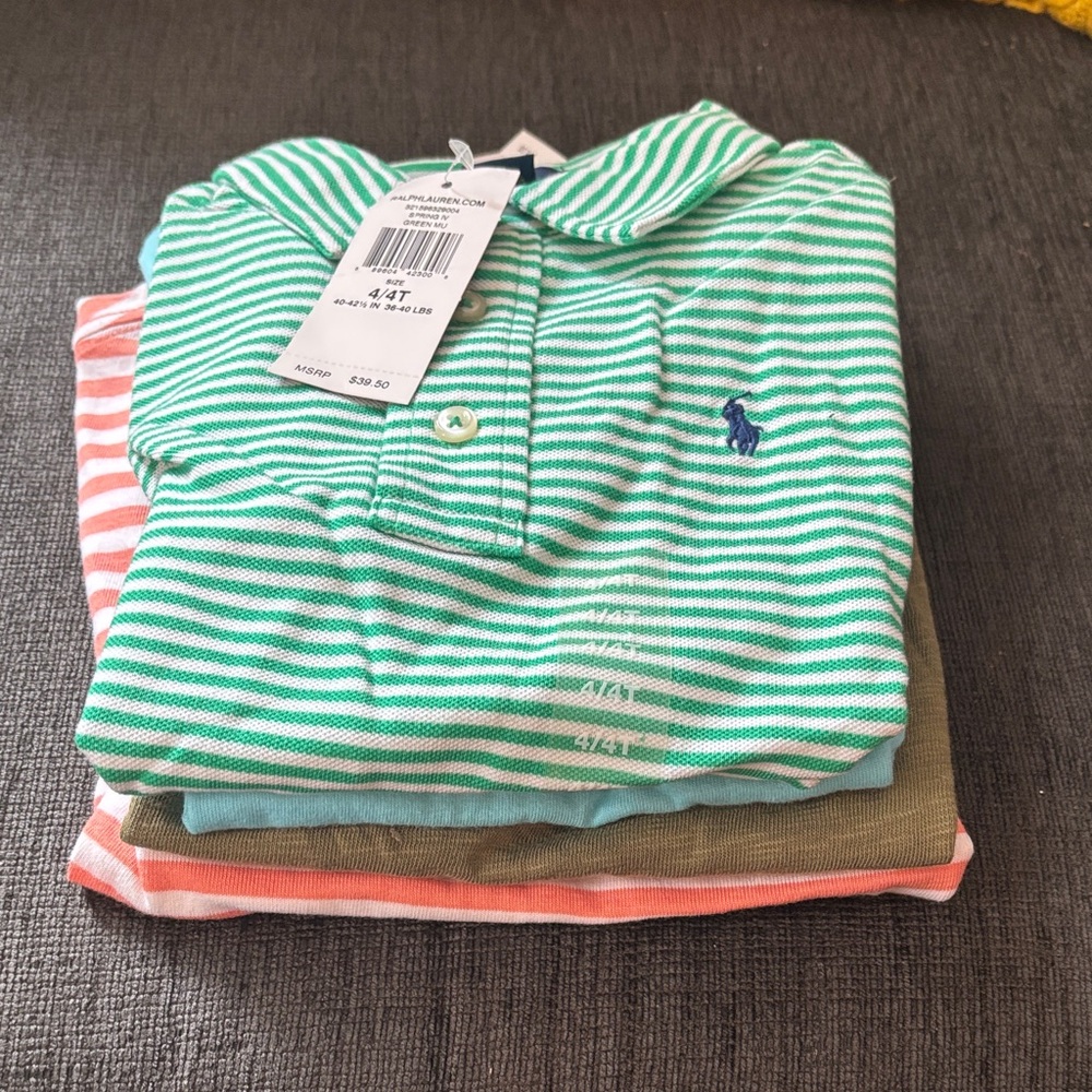 Lot of 4 Polo by Ralph Lauren boys tops - polo, tees, Henley - all 4T, NWT